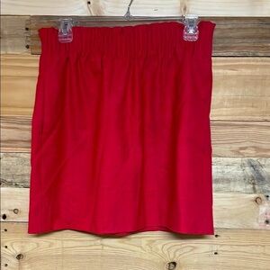 J. Crew size 4 Red Wool Elastic Waist Band with Pockets Mini Skirt